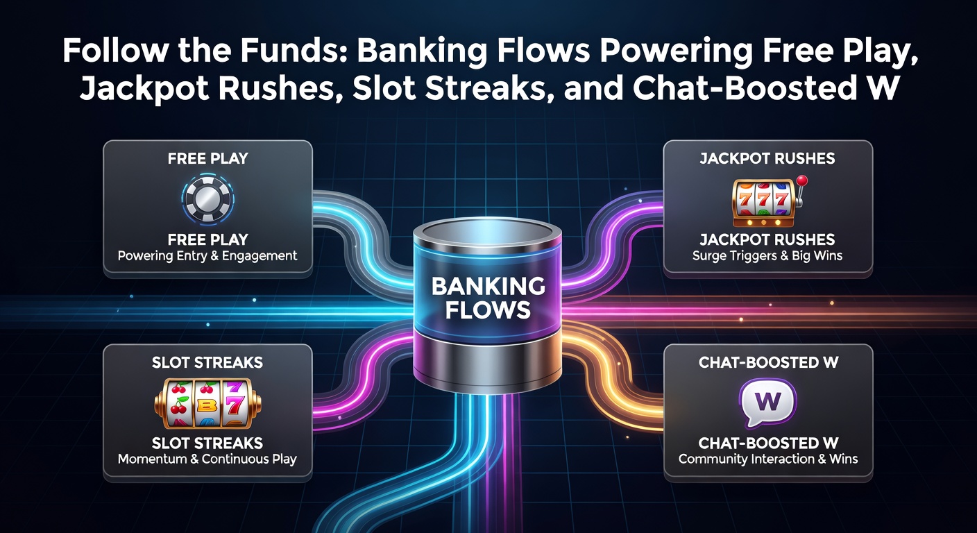 Graph of transaction volumes spiking during jackpot events, overlaid with slot machine icons and chat bubbles, illustrating banking peaks in gaming excitement