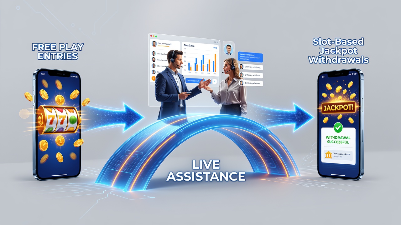 Support agent on mobile interface assisting with jackpot withdrawal confirmation and transaction details