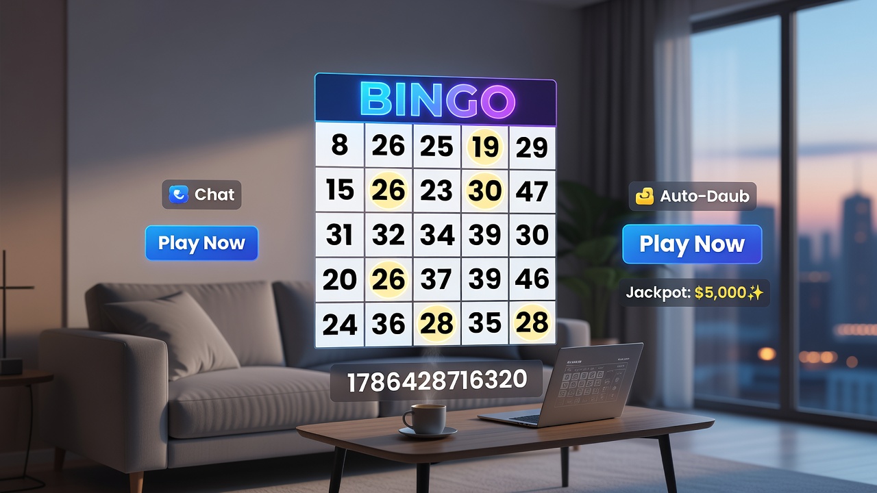 Diverse group of online bingo players celebrating wins on mobile devices during evening sessions