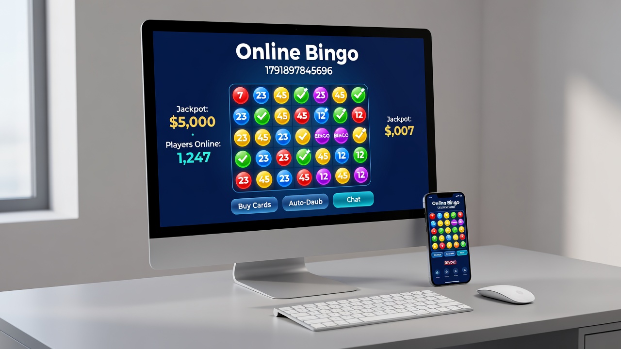 Community chat interactions during online bingo games on tablet screens